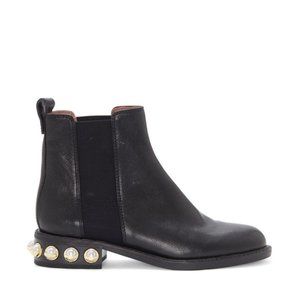 Louise et Cie Valtina Leather Boots with Faux Pearls